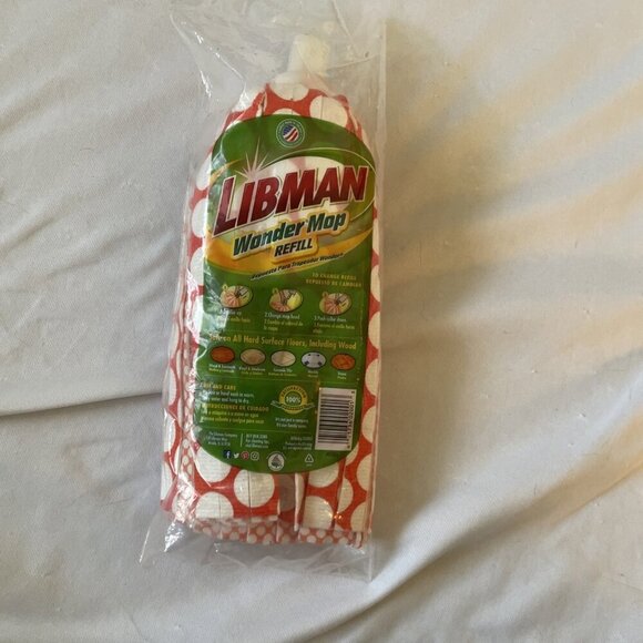Libman Wonder Mop Refill Red & White Polka Dot Design Machine Washable Up To 50X - Picture 6 of 8